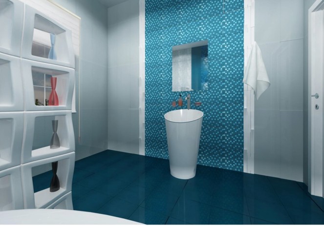 amazing-modular-shelf-room-divider-on-luxury-dark-blue-bathroom-floor-tile-for-freestanding-sink